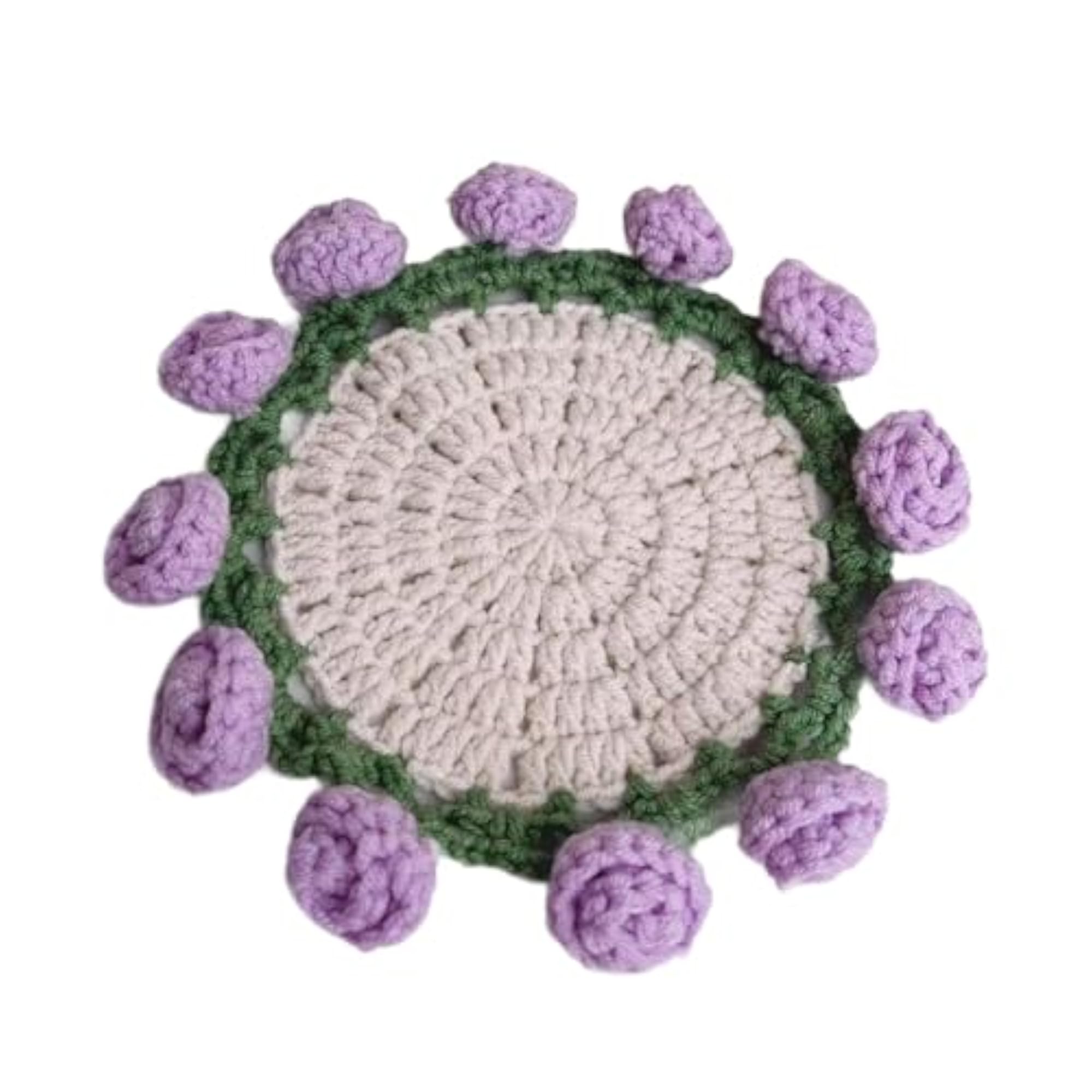BNF® Crochet Flower Coaster Compact Drinking Mat